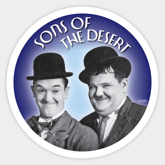 Laurel and Hardy-3 Sticker by BonzoTee